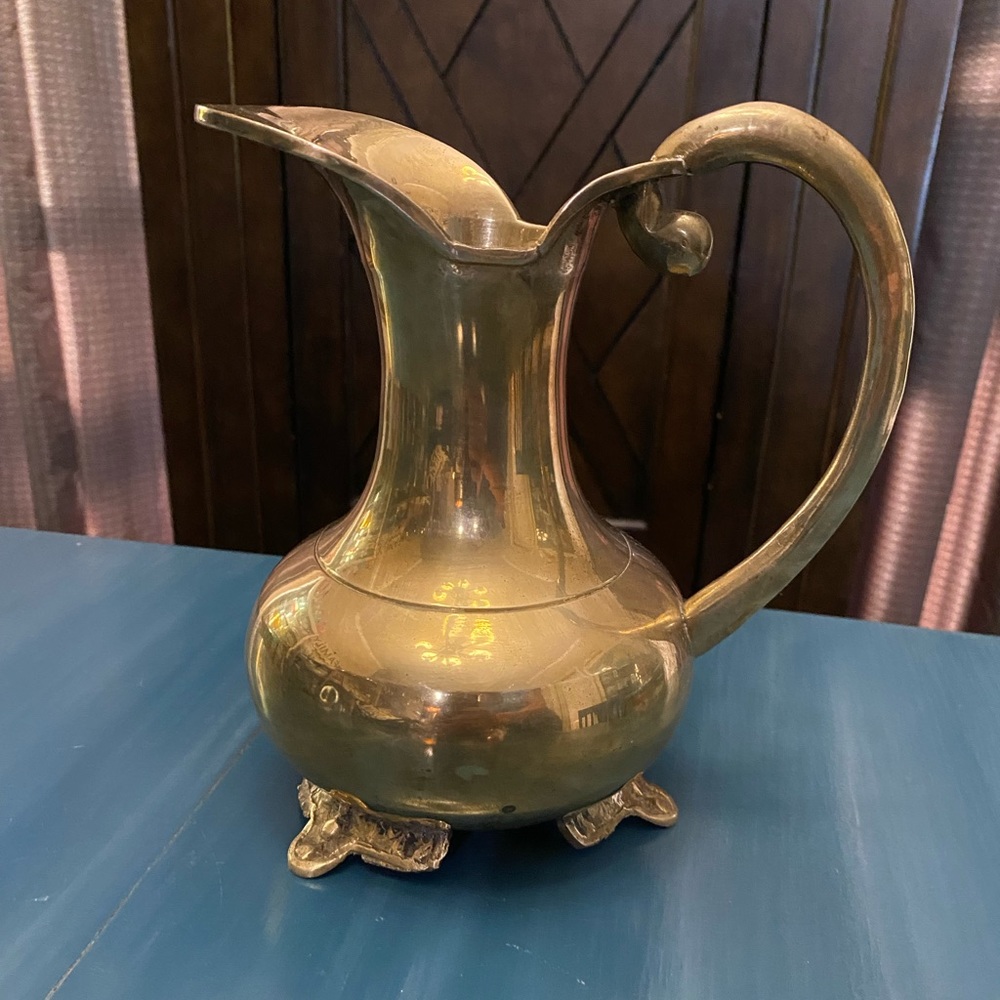Elegant Brass Pitcher with Handle